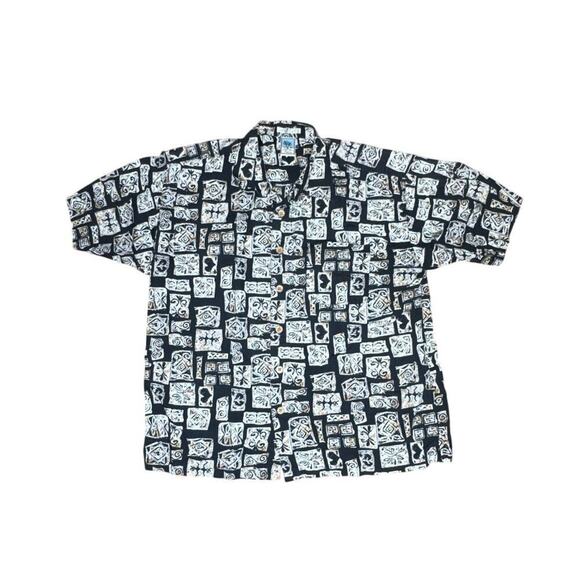 Gotcha Other - Gotcha Spozt Men’s XXL Button Down Shirt Black Tribal Print 100% Cotton Surf